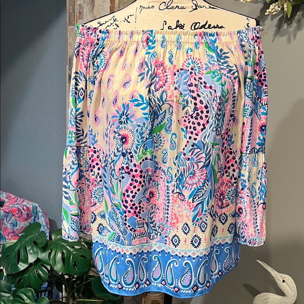 Lilly Pulitzer Nevie Top Macadamia Haute Cature Large